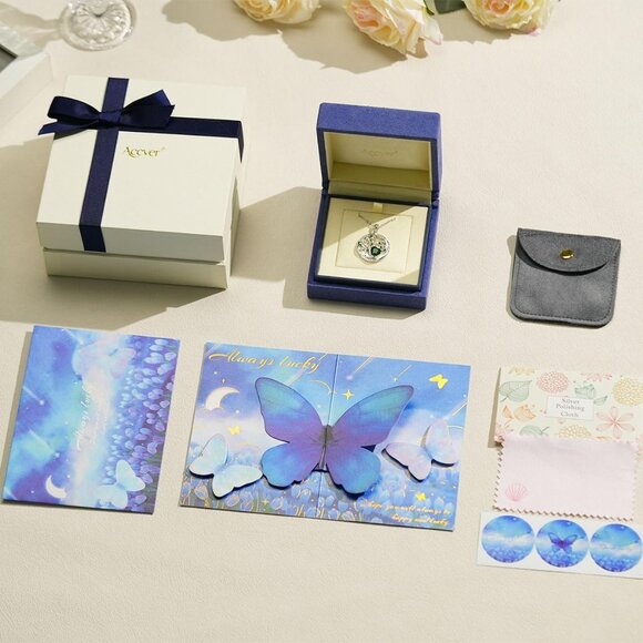 Sterling Silver Tree of Life Necklace with Citrine Birthstone, Adjustable Chain, - Picture 6 of 6